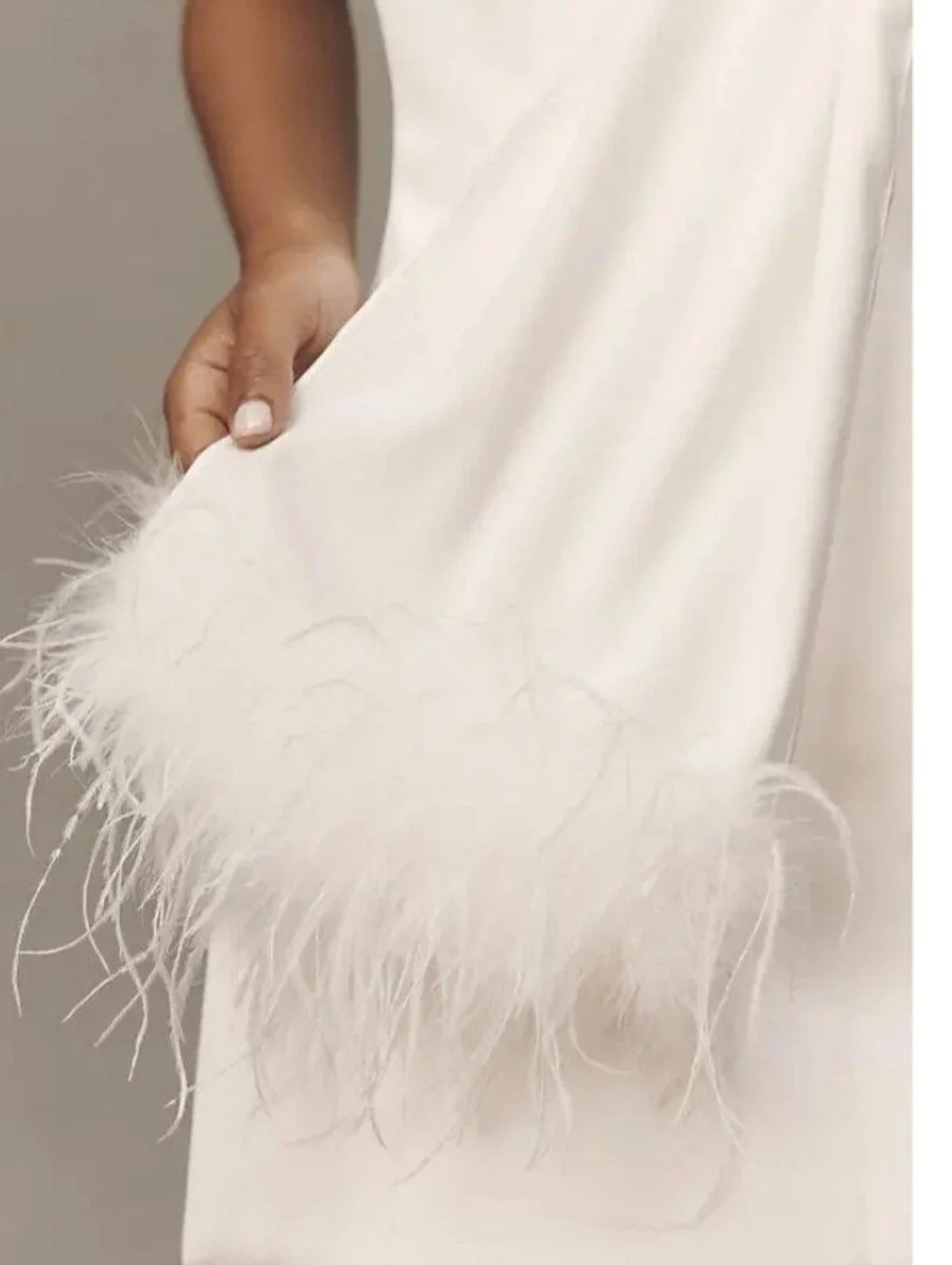 Hutch White Feather Trim Scarf